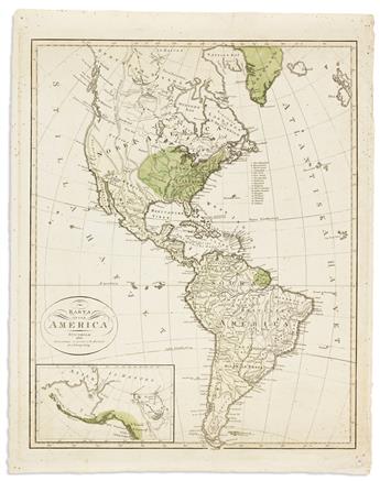 (AMERICAS.) Two nineteenth-century European maps.